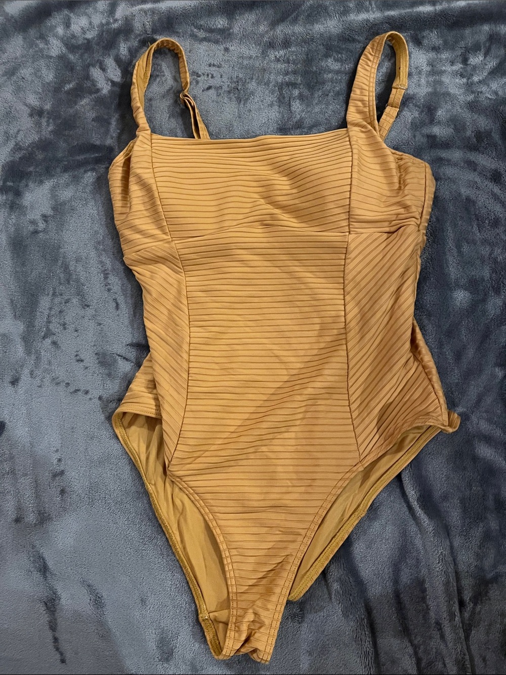 Rip Curl Ribbed One-Piece Swimsuit in Mustard